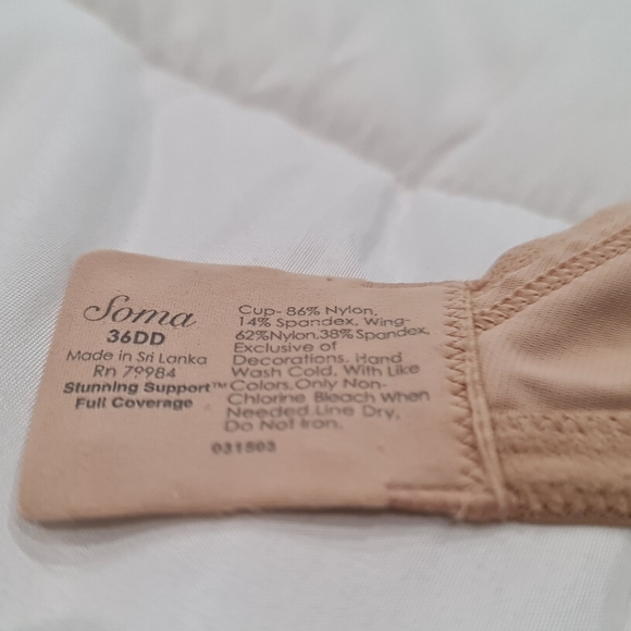 Soma Soft Shell Full Coverage Bra Size 36DD EUC - Picture 5 of 5